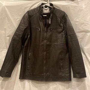 Project Raw mens faux leather jacket